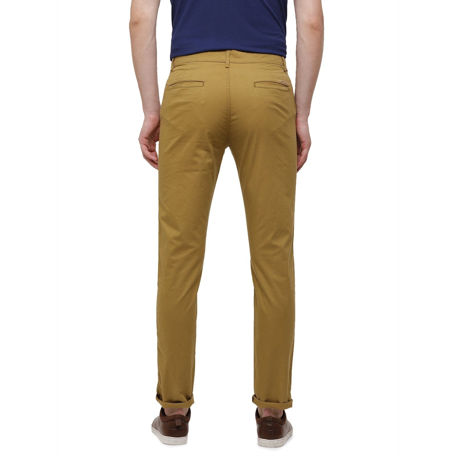 Classic Polo Men's Slim Fit Bottom Bottom Solid Cotton Blend Khaki Trousers TM1-28 A-KHA-SL-LY classic polo trousers Classic Polo 