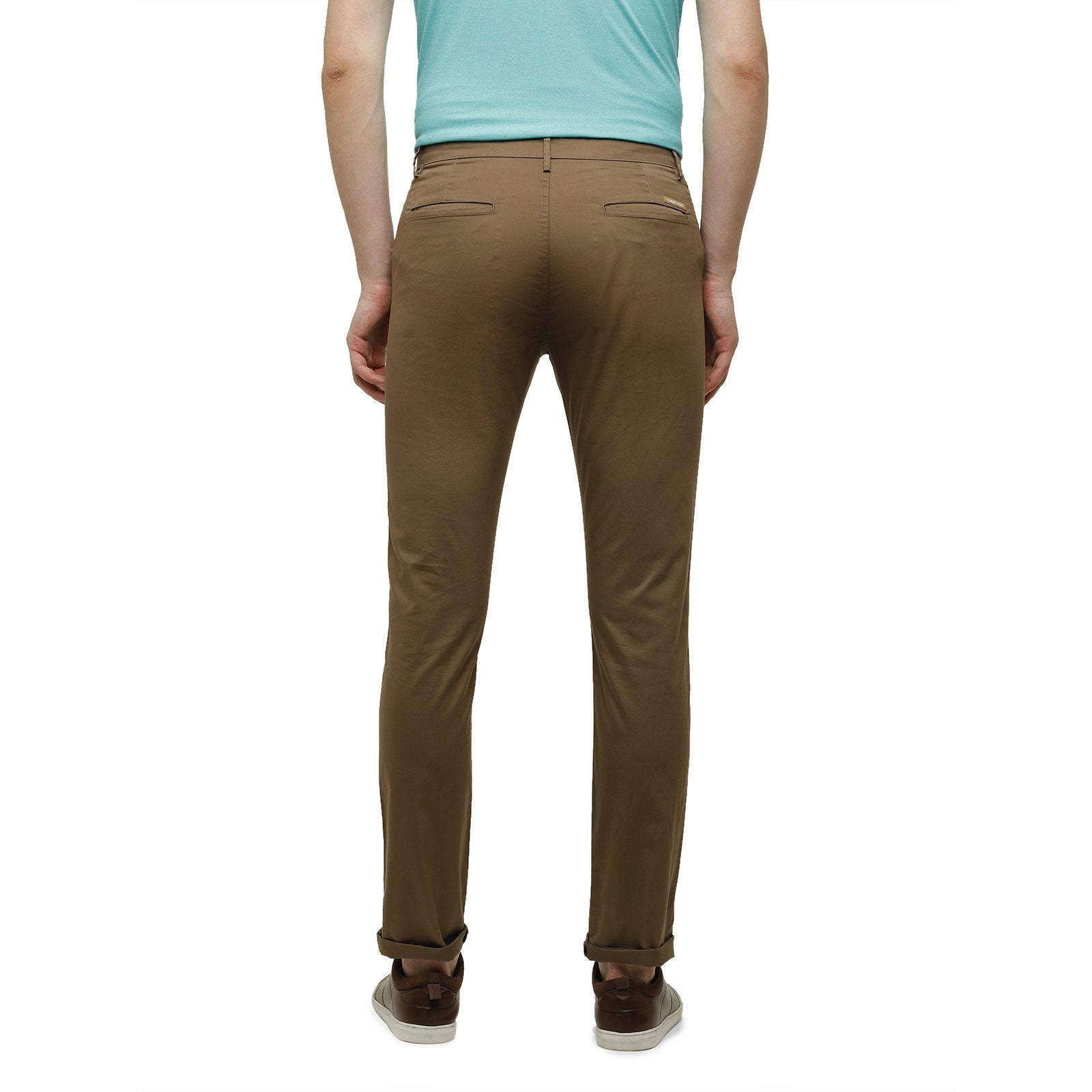 Classic Polo Men's Slim Fit Bottom Bottom Solid Cotton Blend Brown Trousers TM1-28 B-GRY-SL-LY classic polo trousers Classic Polo 