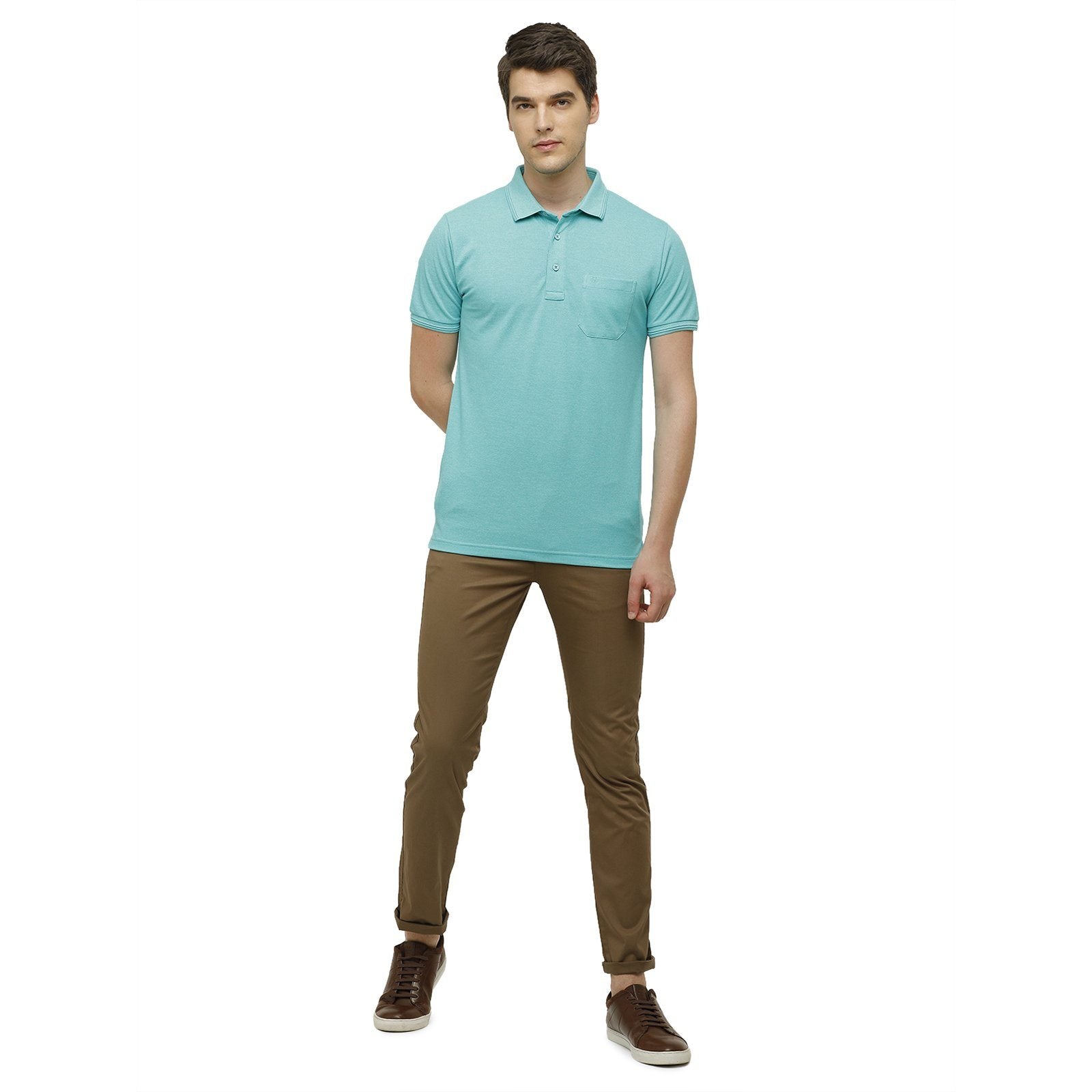 Classic Polo Men's Slim Fit Bottom Bottom Solid Cotton Blend Brown Trousers TM1-28 B-GRY-SL-LY classic polo trousers Classic Polo 