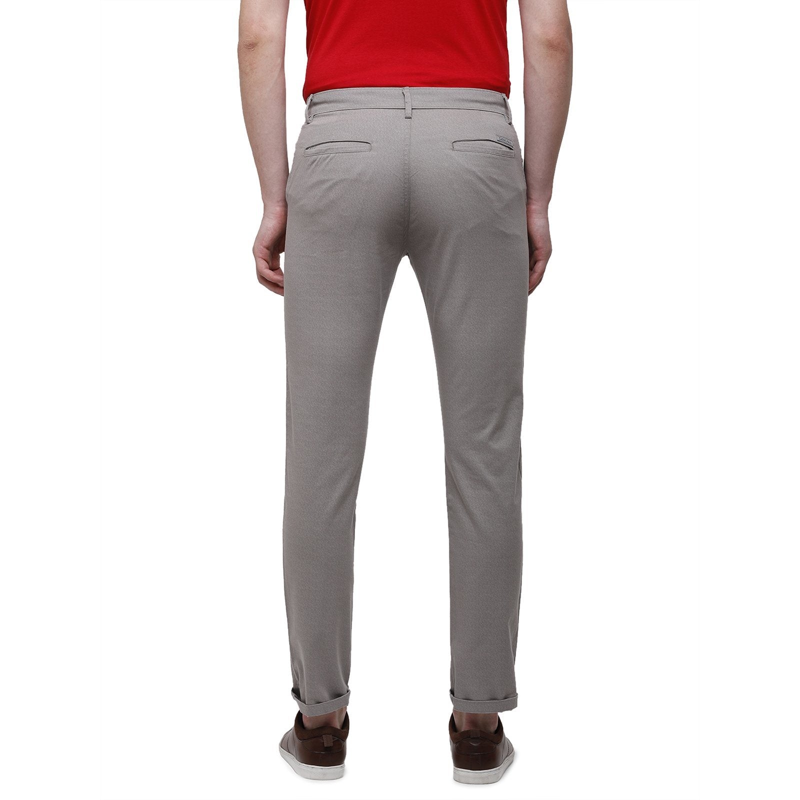 Classic Polo Men's Slim Fit Bottom Bottom Solid Cotton Blend Grey Trousers TM1-32 A-GRY-SL-LY classic polo trousers Classic Polo 