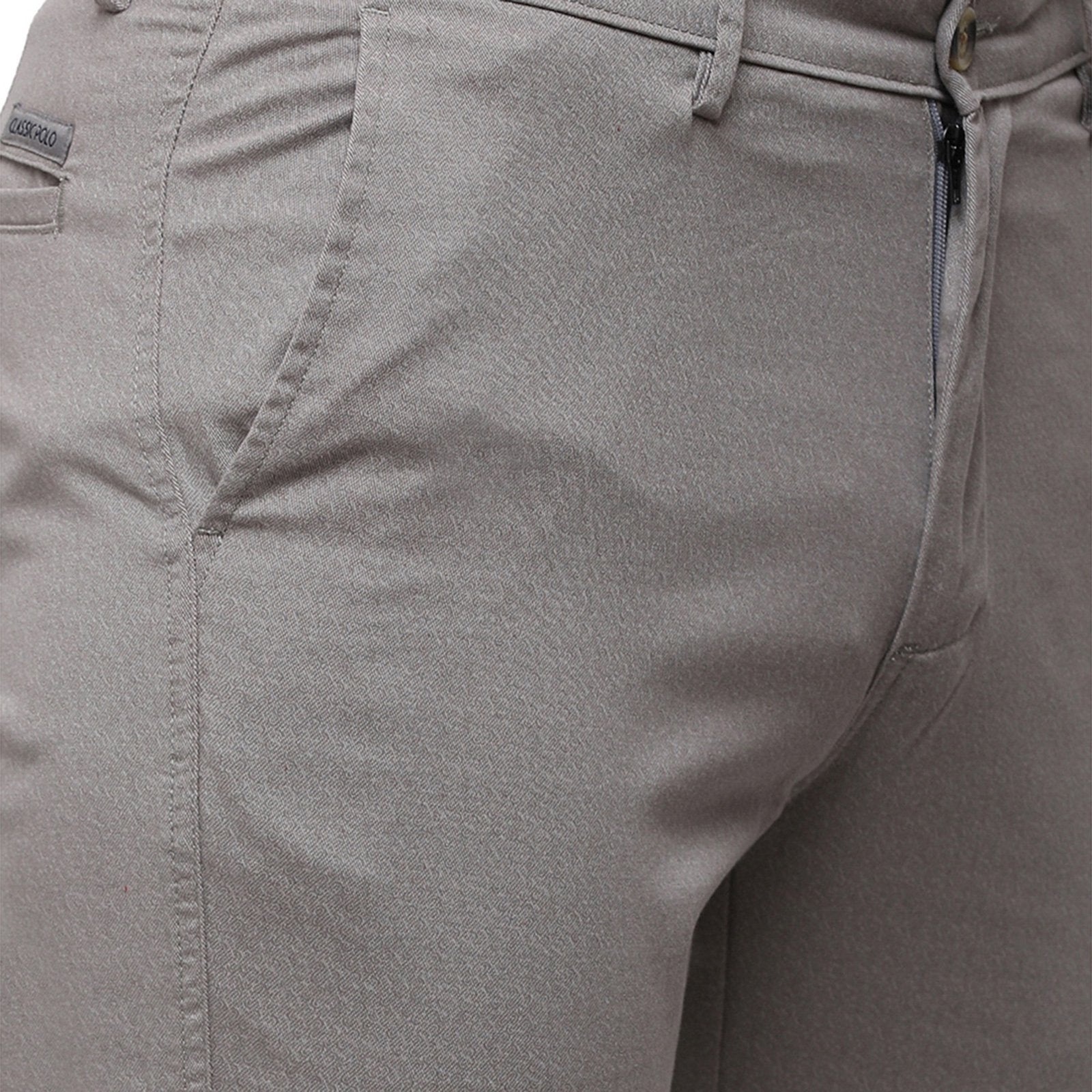 Classic Polo Men's Slim Fit Bottom Bottom Solid Cotton Blend Grey Trousers TM1-32 A-GRY-SL-LY classic polo trousers Classic Polo 