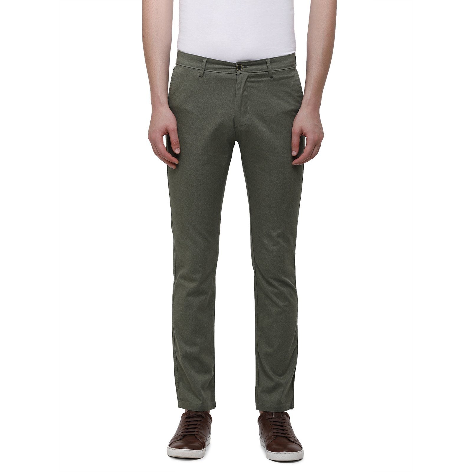 Classic Polo Men's Slim Fit Bottom Bottom Solid Cotton Blend Grey Trousers TM1-32 C-OLV-SL-LY classic polo trousers Classic Polo 