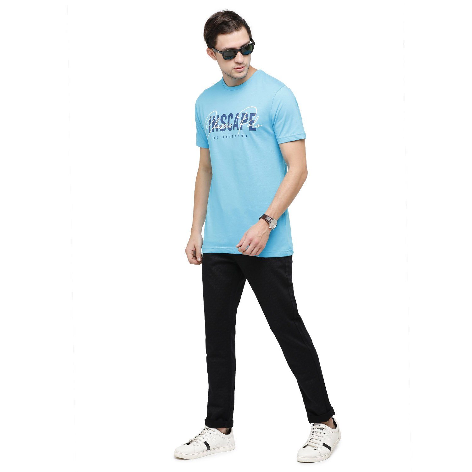 Classic Polo Mens Solid Moderate Fit 98% Cotton 2% Lycra Black Fashion Trousers ( TM2-17 A-BLK-MF-LY_30INCH ) Classic Polo trousers Classic Polo 