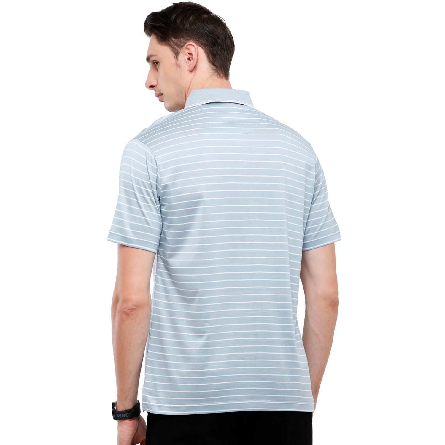 Classic Polo Men's Striped Authentic Fit Half Sleeve Premium Blue Stripe T-Shirt - Ultimo- 252 B T-shirt Classic Polo 