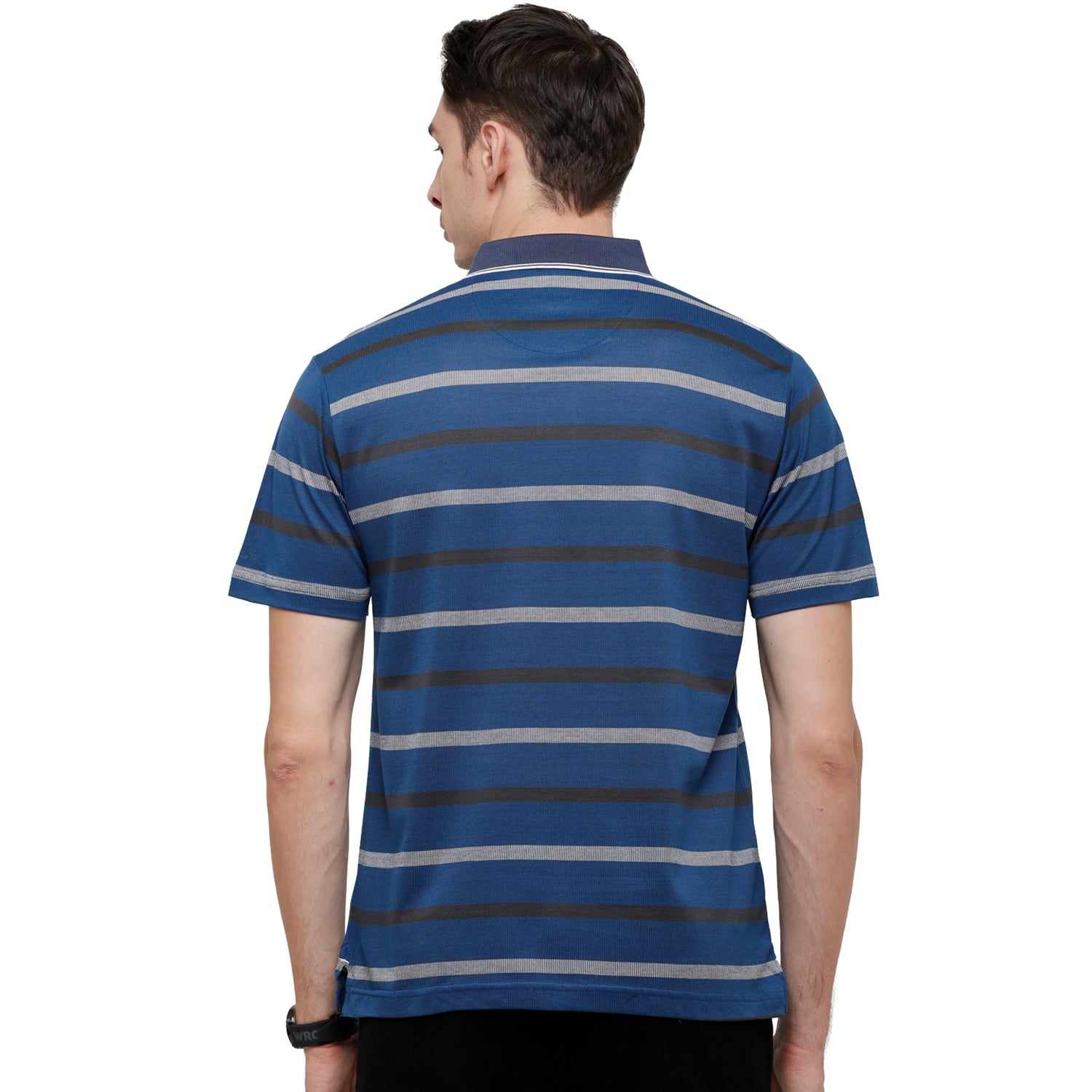 Classic Polo Men's Striped Authentic Fit Half Sleeve Premium Blue Stripe T-Shirt - Ultimo - 262 A T-shirt Classic Polo 