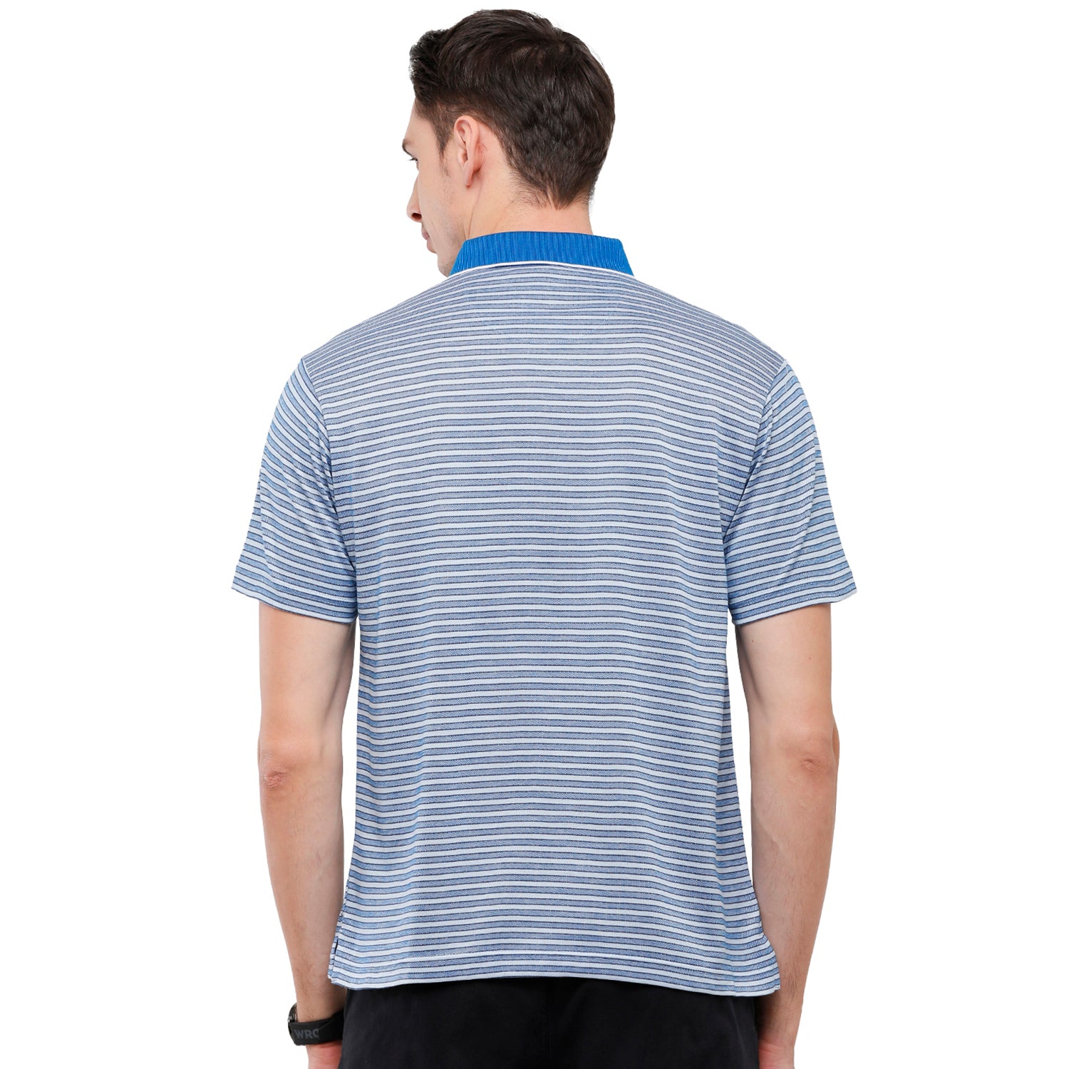 Classic Polo Men's Striped Authentic Fit Half Sleeve Premium R.Blue Stripe T-Shirt - Ultimo - - 263 A T-shirt Classic Polo 