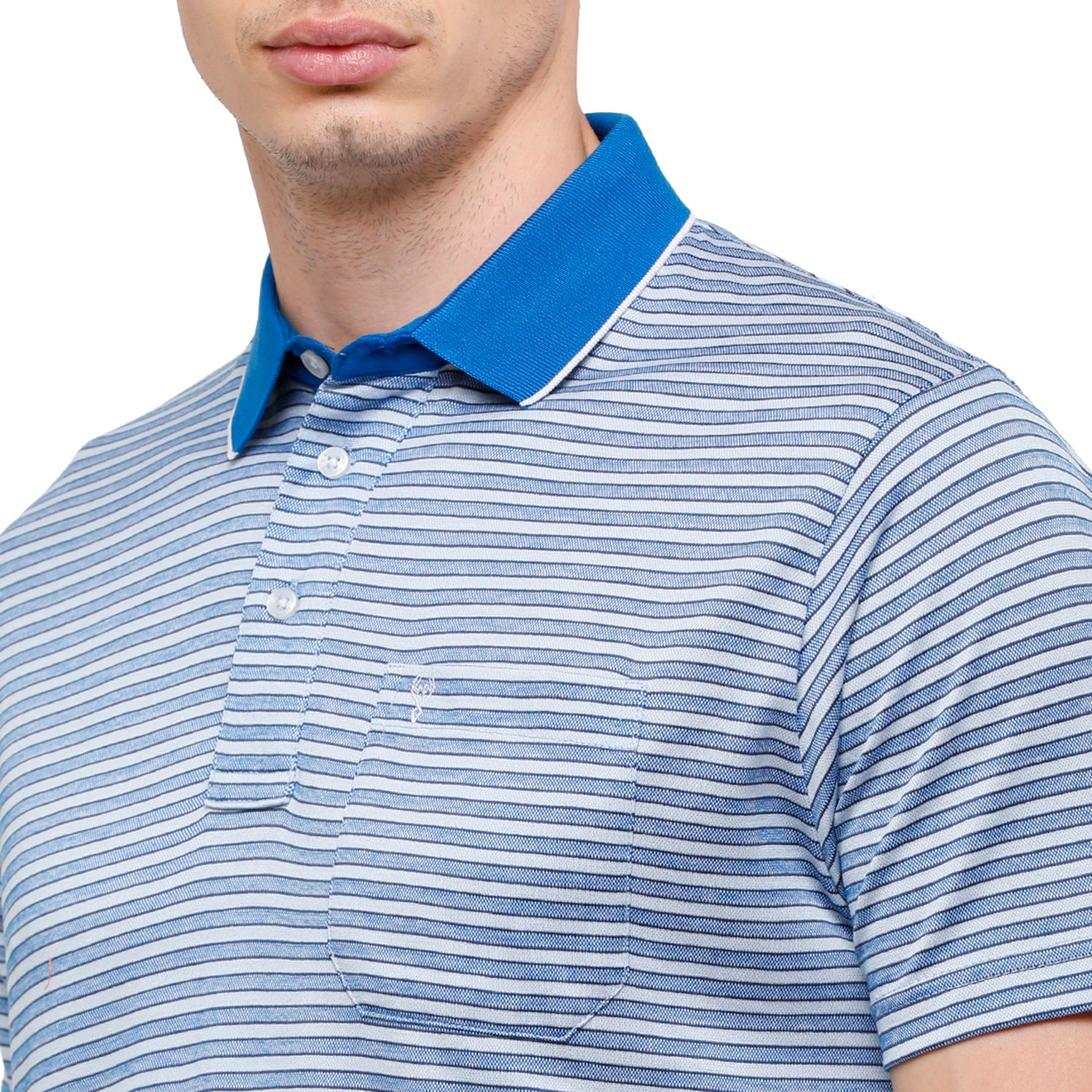 Classic Polo Men's Striped Authentic Fit Half Sleeve Premium R.Blue Stripe T-Shirt - Ultimo - - 263 A T-shirt Classic Polo 