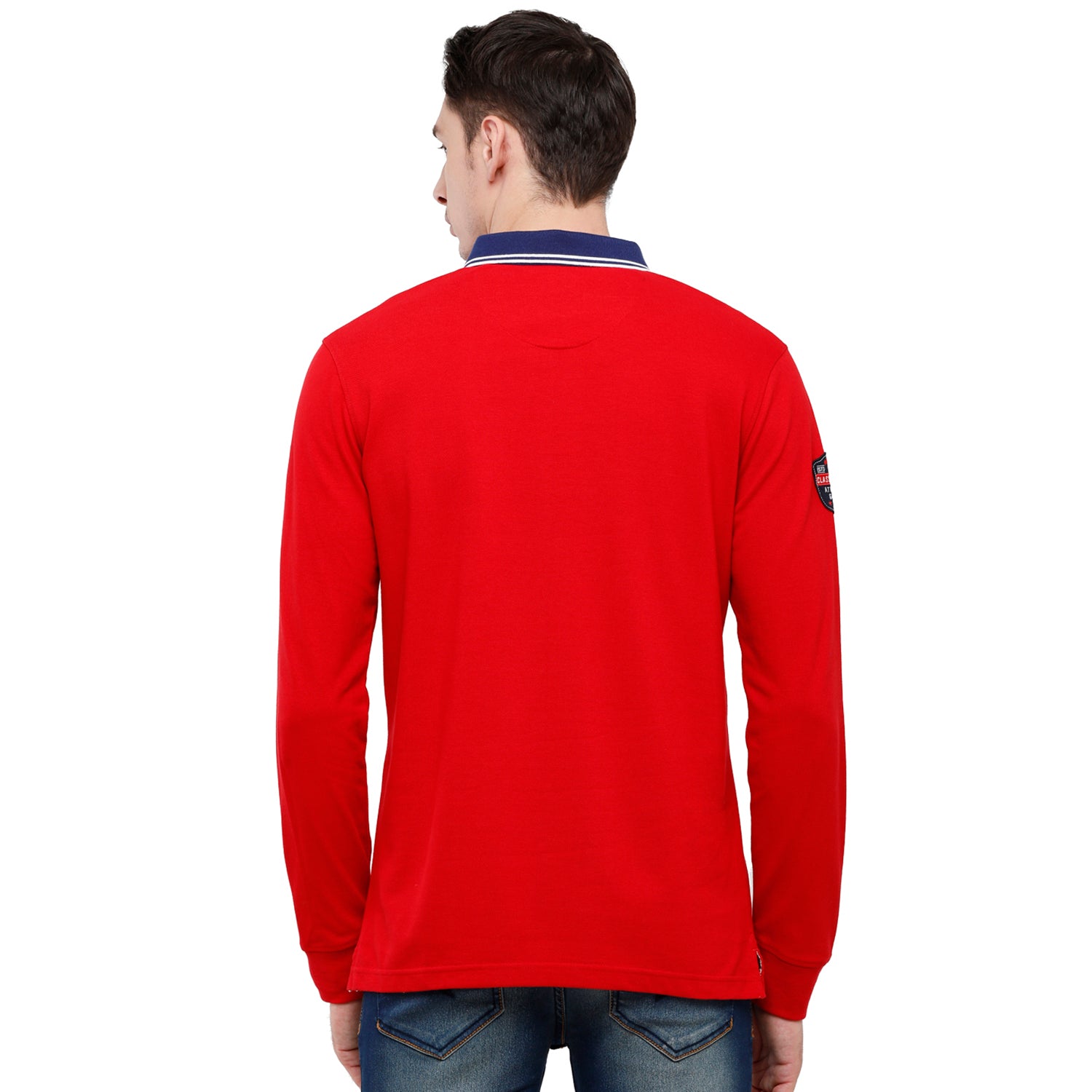 Classic Polo Men's Red Polo Full Sleeve Slim Fit T-Shirt - VERNO - 254 A SF P T-shirt Classic Polo 