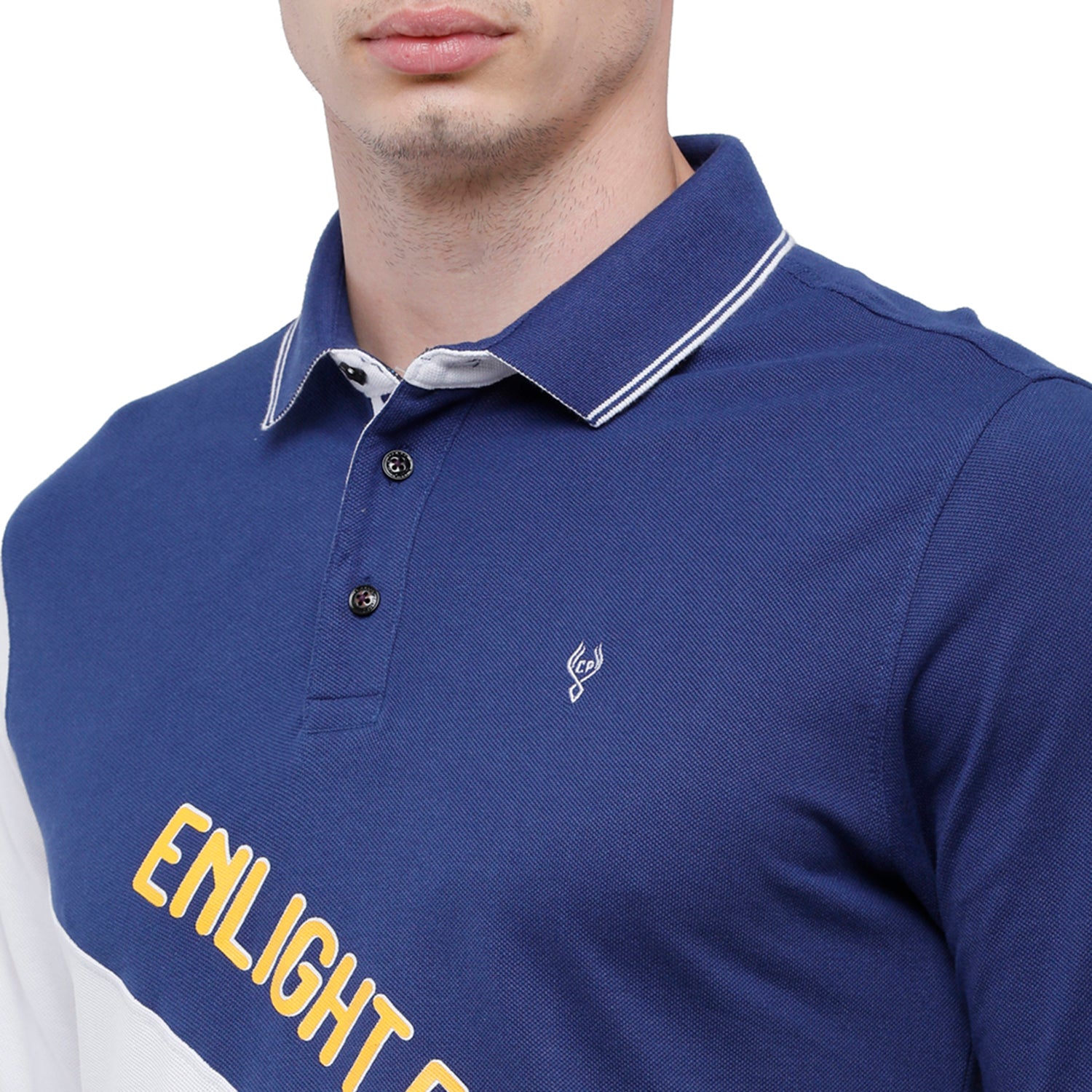 Classic Polo Men's Blue & White Polo Full Sleeve Slim Fit T-Shirt - VERNO - 255 B SF P T-shirt Classic Polo 