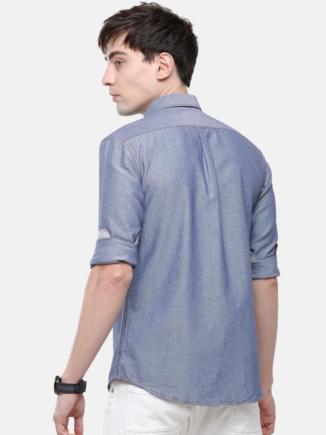 Classic Polo Men's Cotton Navy Solid Full Sleeve Shirt - Enzo-Navy-Fs