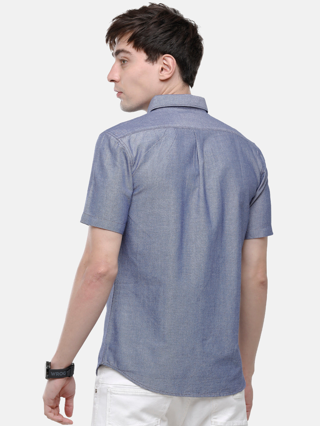 Classic Polo Men's Cotton Navy Solid Half Sleeve Shirt - Enzo Navy Hs