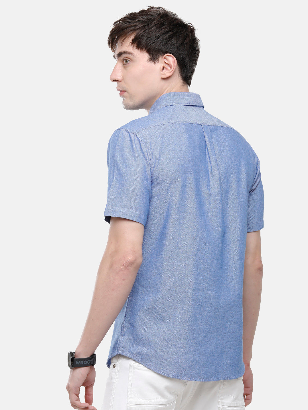 Classic Polo Men's Cotton Royal Blue Solid Half Sleeve Shirt - Enzo-R.Blue-Mf-Hs