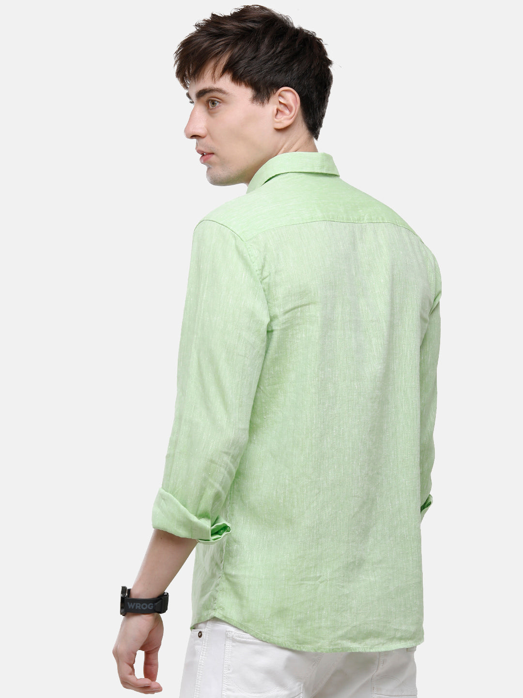 Classic Polo Mens Green Linen Cotton Woven Shirt - Porsh Green FS