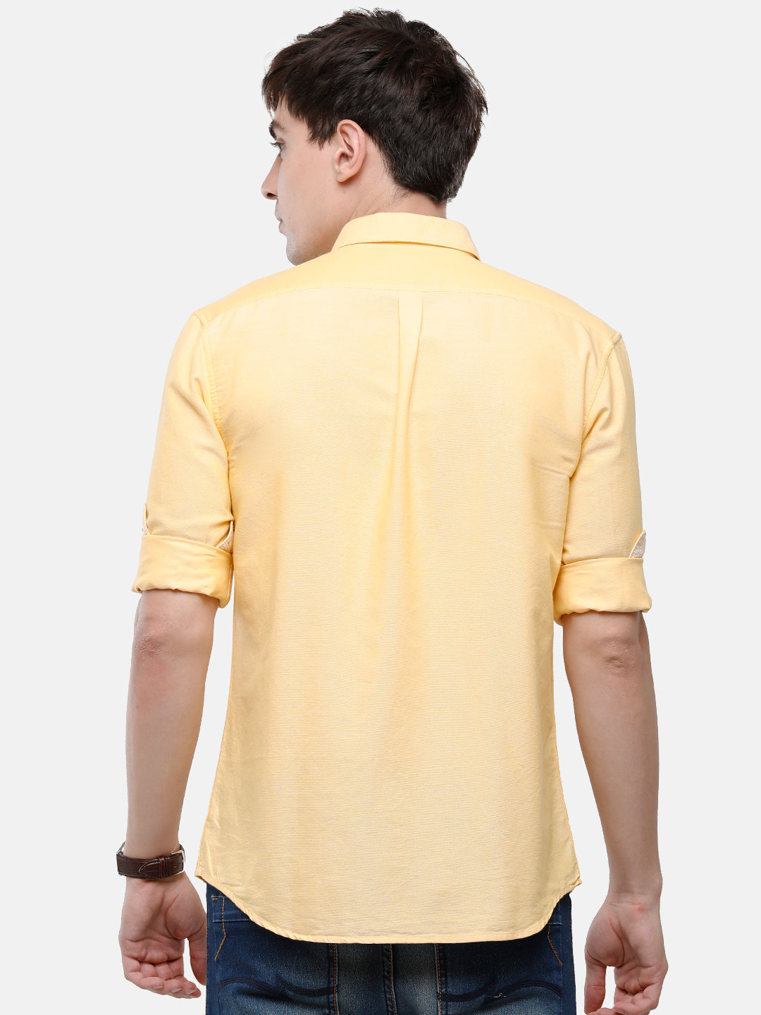 Classic Polo Men's Cotton Yellow Solid Full Sleeve Shirt - Enzo-Yellow-Mf-Fs