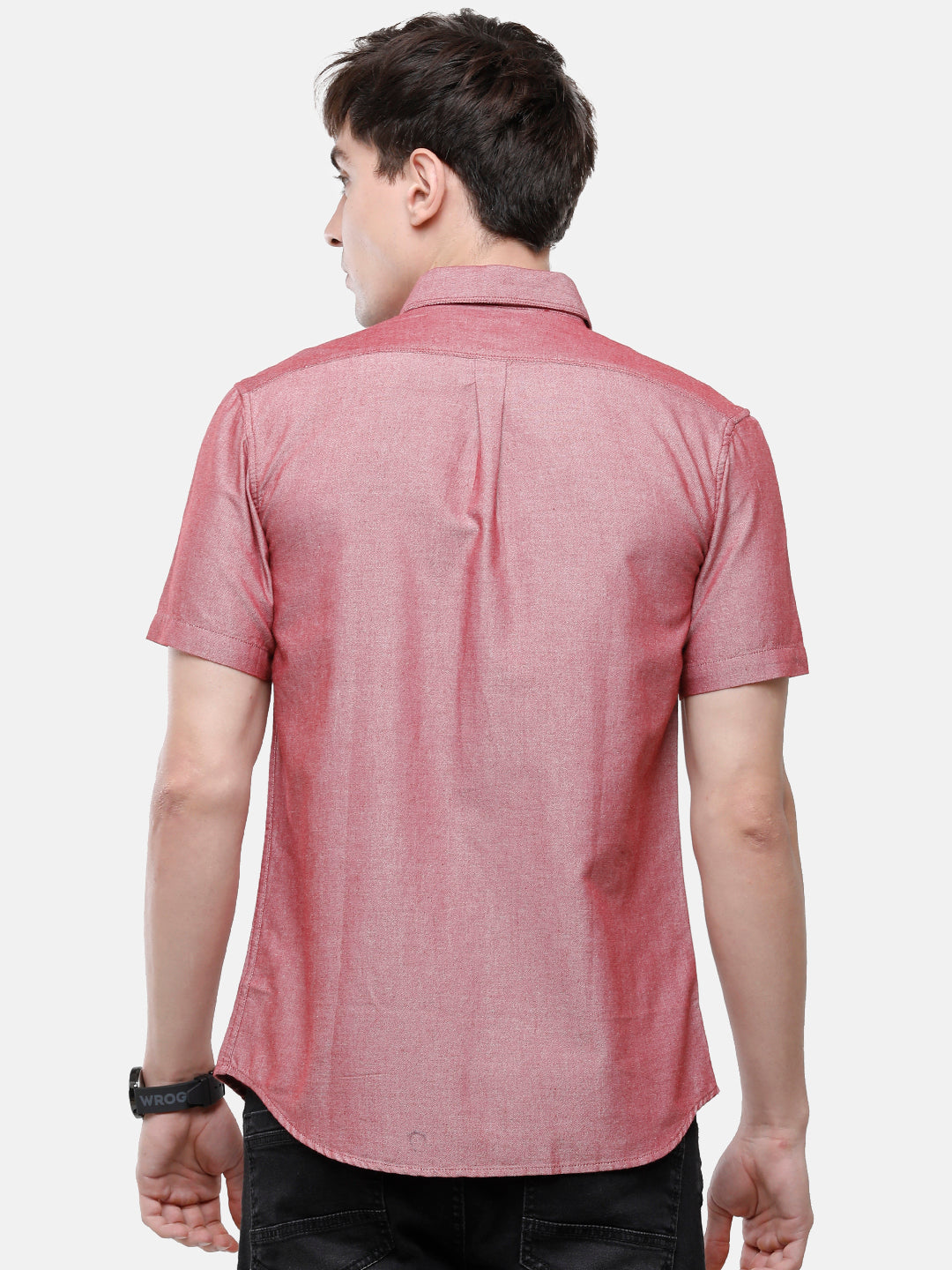 Classic Polo Men's Cotton Maroon Solid Half Sleeve Shirt - Enzo-Maroon-Mf-Hs