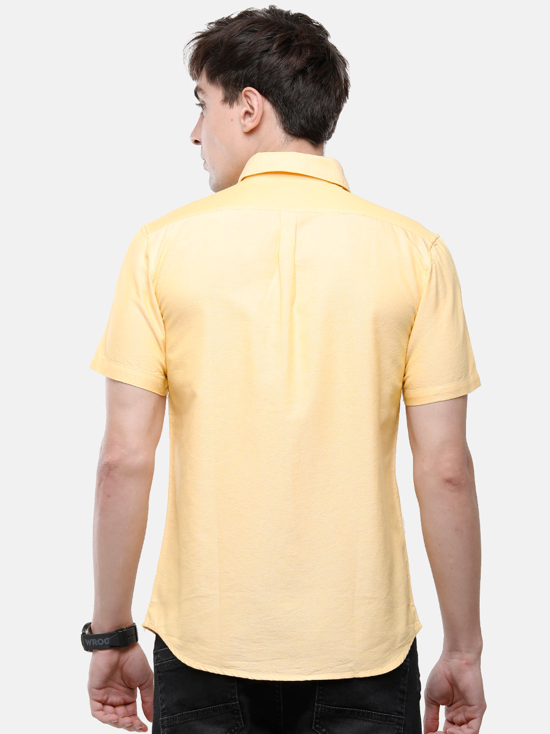 Classic Polo Men's Cotton Yellow Solid Half Sleeve Shirt - Enzo-Yellow-Mf-Hs
