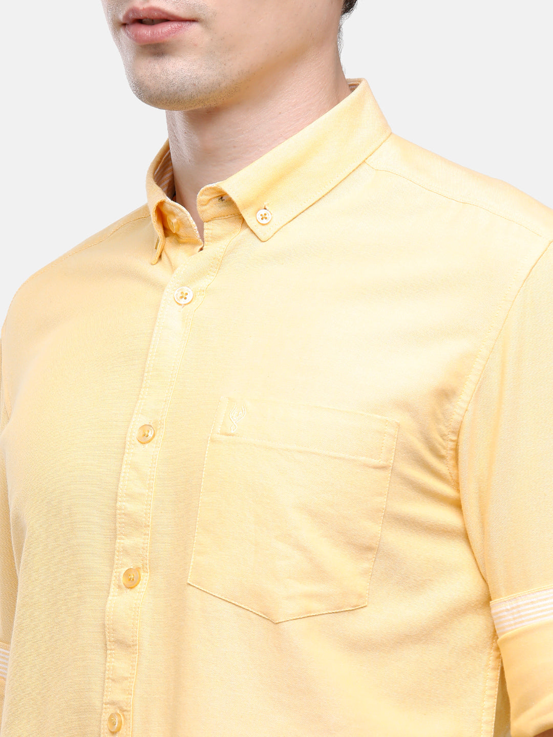 Classic Polo Men's Cotton Yellow Solid Full Sleeve Shirt - Enzo-Yellow-Mf-Fs