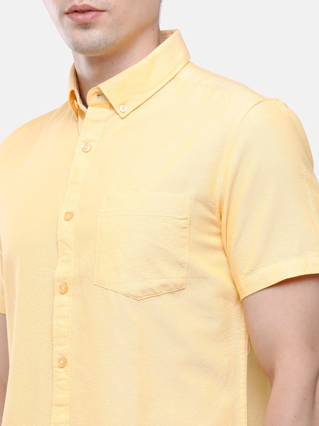 Classic Polo Men's Cotton Yellow Solid Half Sleeve Shirt - Enzo-Yellow-Mf-Hs