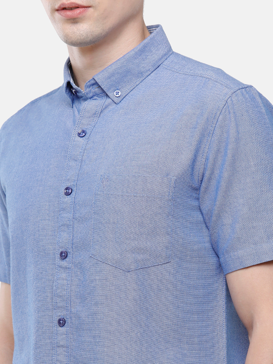 Classic Polo Men's Cotton Royal Blue Solid Half Sleeve Shirt - Enzo-R.Blue-Mf-Hs