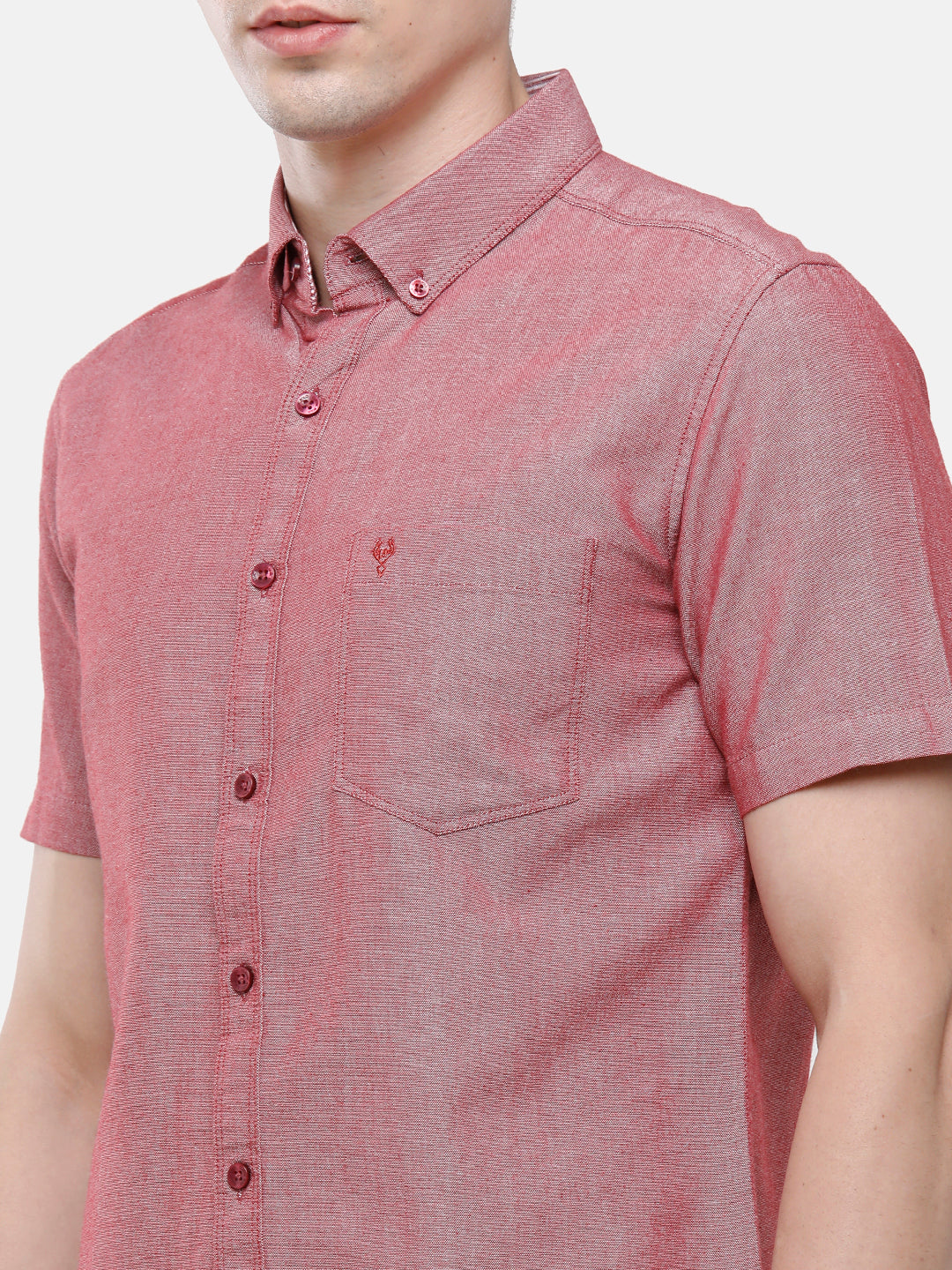 Classic Polo Men's Cotton Maroon Solid Half Sleeve Shirt - Enzo-Maroon-Mf-Hs