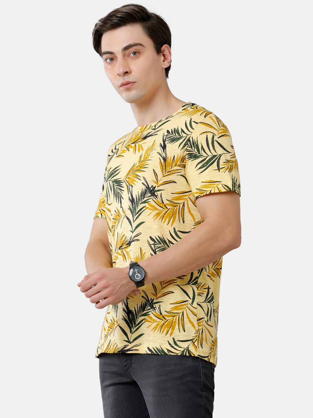 CP BRO Men's Cotton Half Sleeve Printed Slim Fit Round Neck Multicolor Color T-Shirt | Brcn 467 A