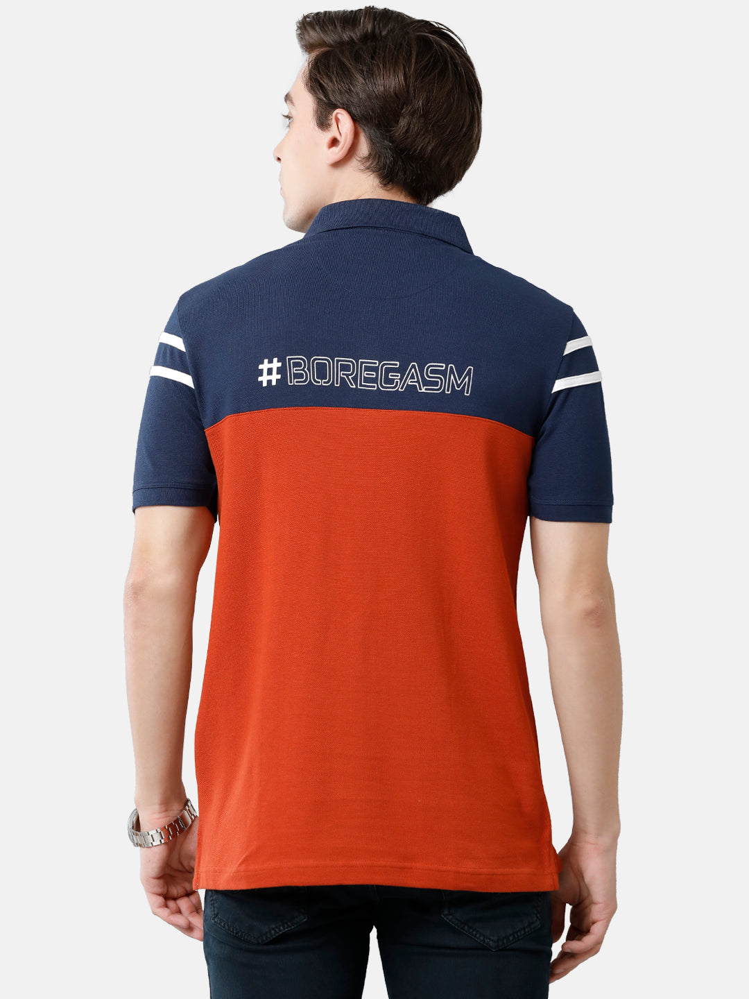 Classic Polo Mens Cotton Striped Slim Fit Polo Neck Multicolor Color T-Shirt | Prm 682 A