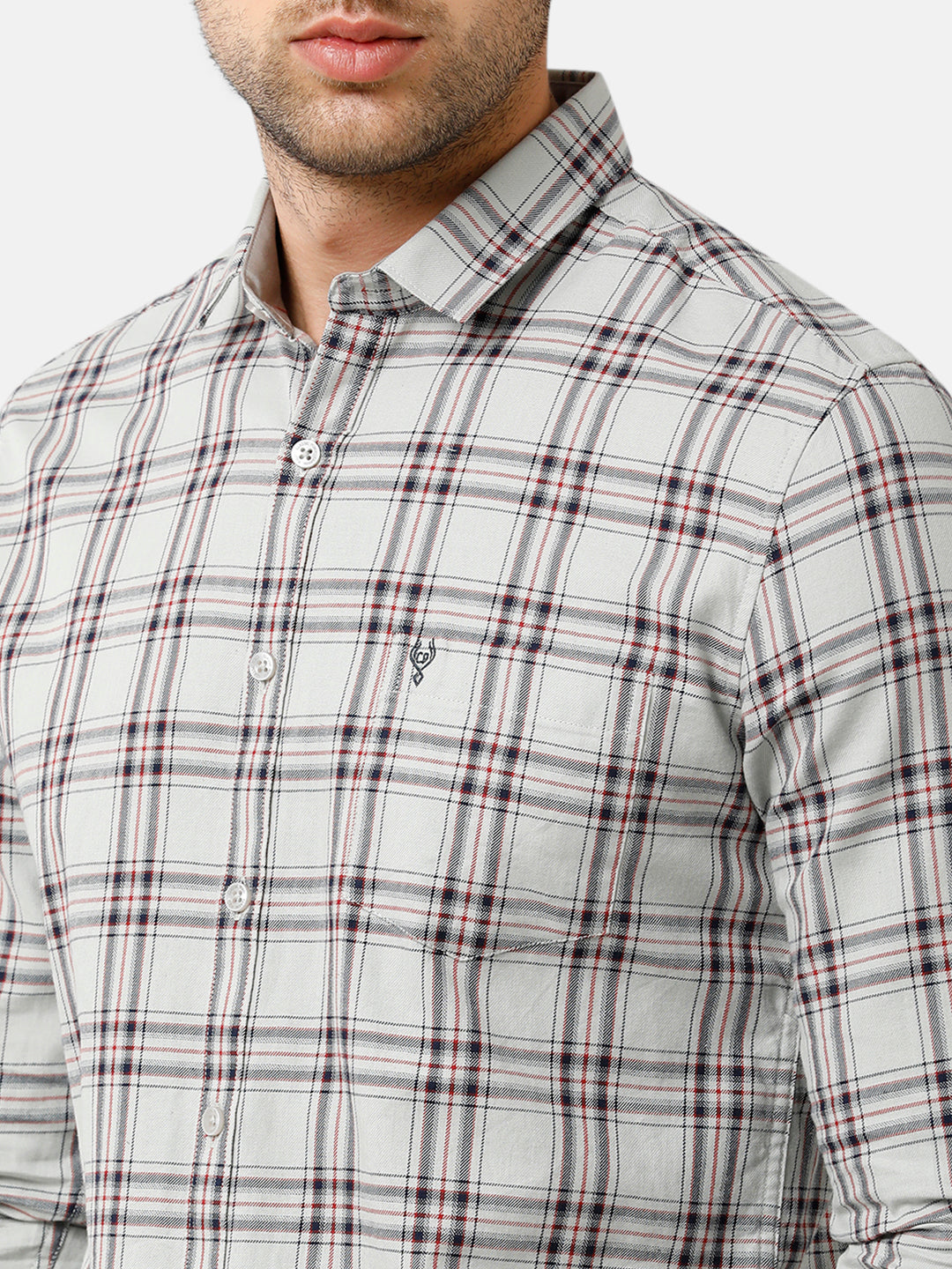 Classic Polo Mens Cotton Full Sleeve Checked Slim Fit Polo Neck Light Green Color Woven Shirt | SN1 134 B