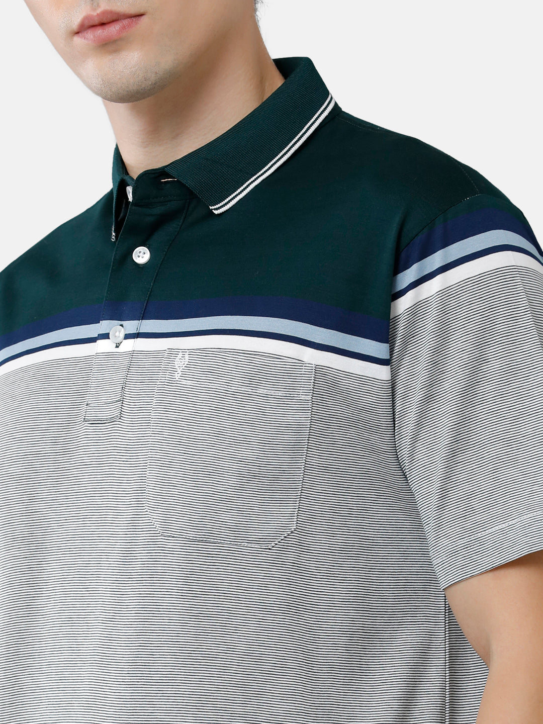 Classic Polo Mens Cotton Striped Authentic Fit Polo Neck Multicolor Color T-Shirt | Ultimo 274 B