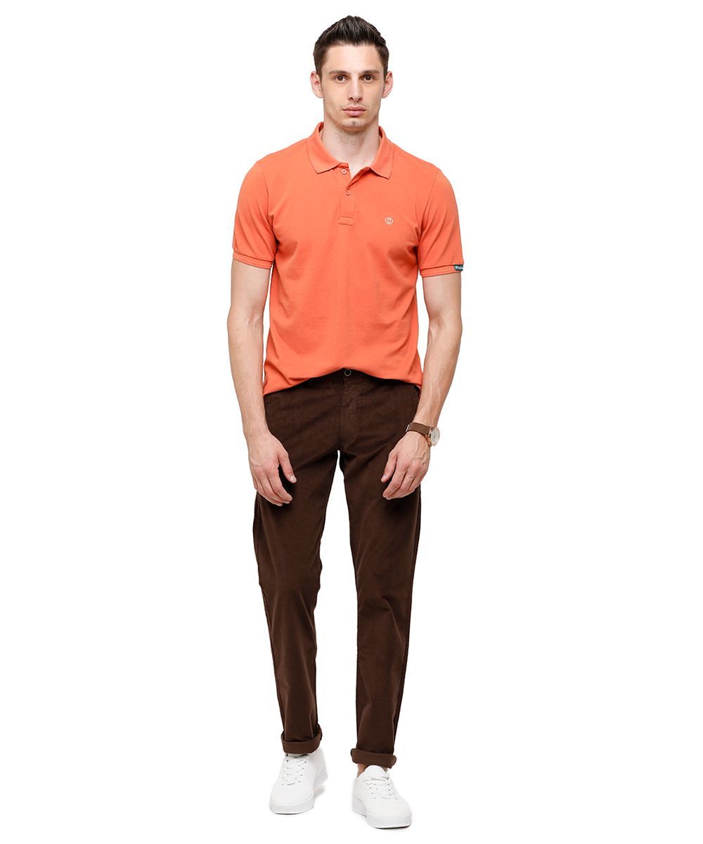 Classic Polo Mens Solid Cotton Blended Brown Trousers ( TM2-01 D-BRW-SL-LY ) classic polo trousers Classic Polo 