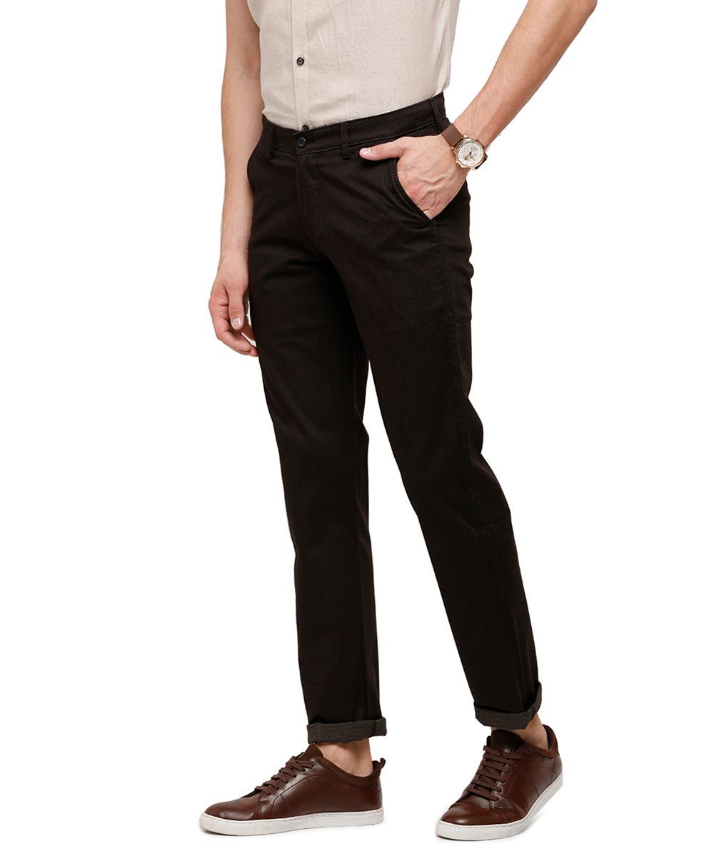 Classic Polo Mens Solid Cotton Blended Black Trousers ( TM2-06 A-BLK-SL-LY ) classic polo trousers Classic Polo 