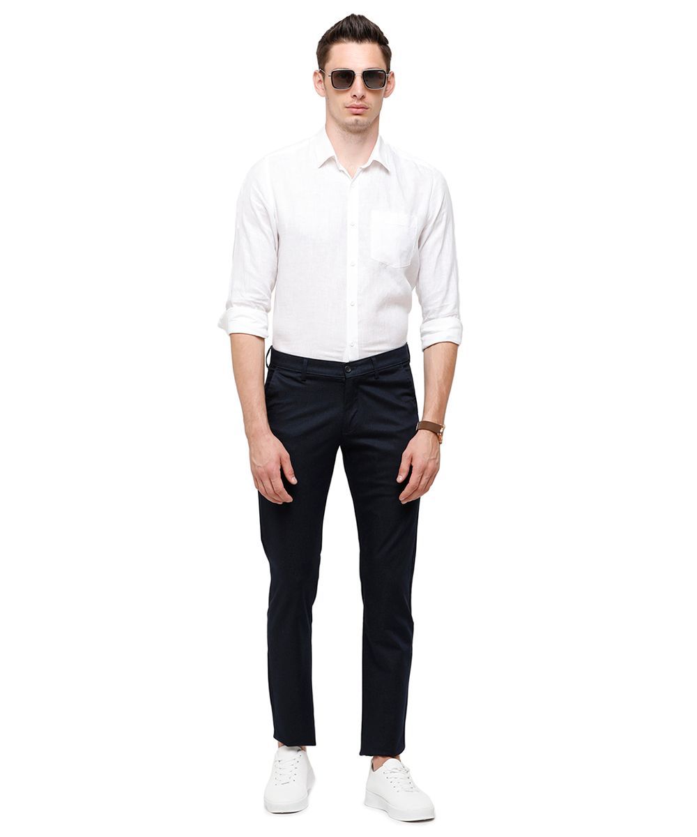 Classic Polo Mens Solid Cotton Blended Navy Trousers ( TM2-06 B-NAV-SL-LY ) classic polo trousers Classic Polo 