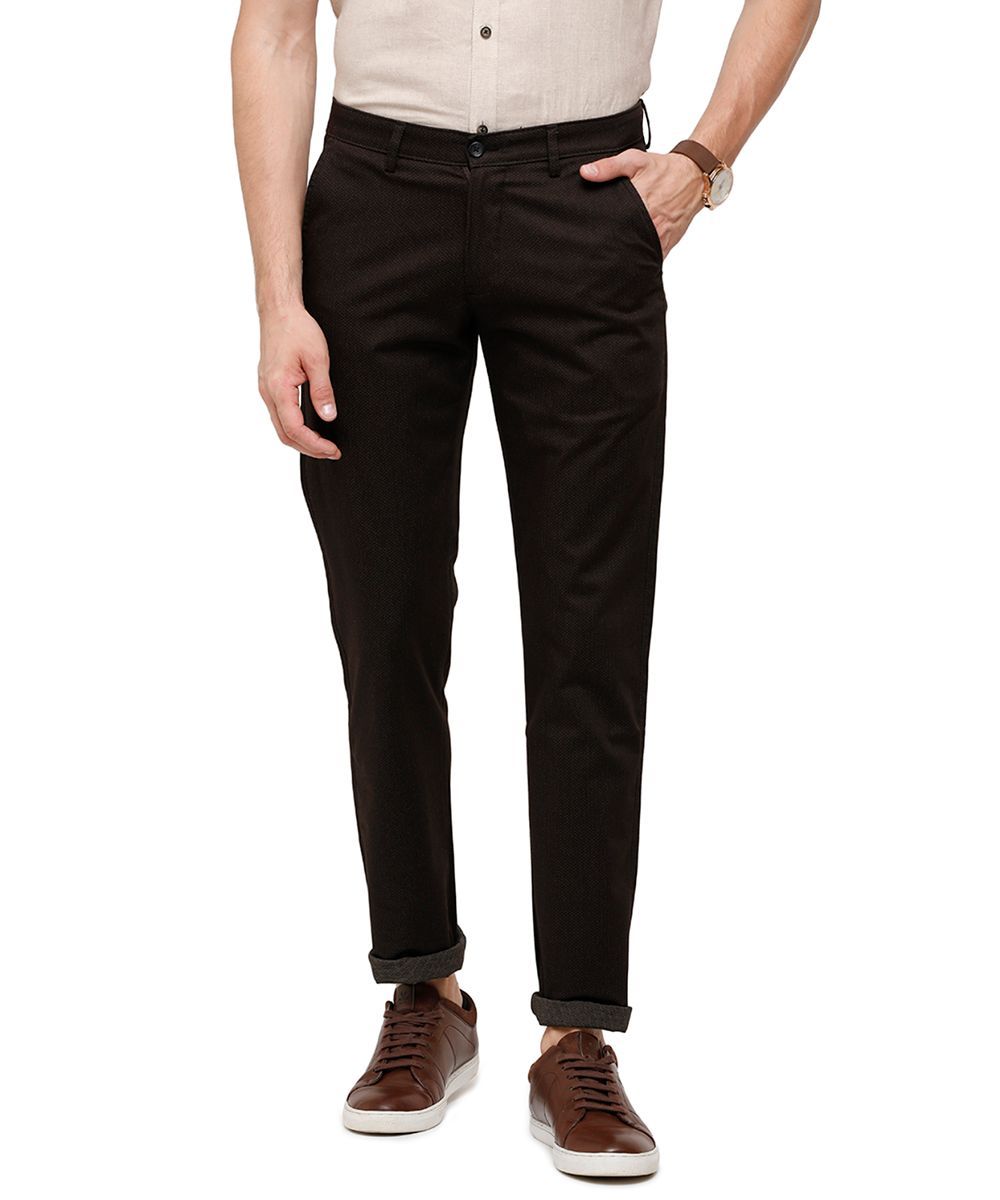 Classic Polo Mens Solid Cotton Blended Black Trousers ( TM2-06 A-BLK-SL-LY ) classic polo trousers Classic Polo 