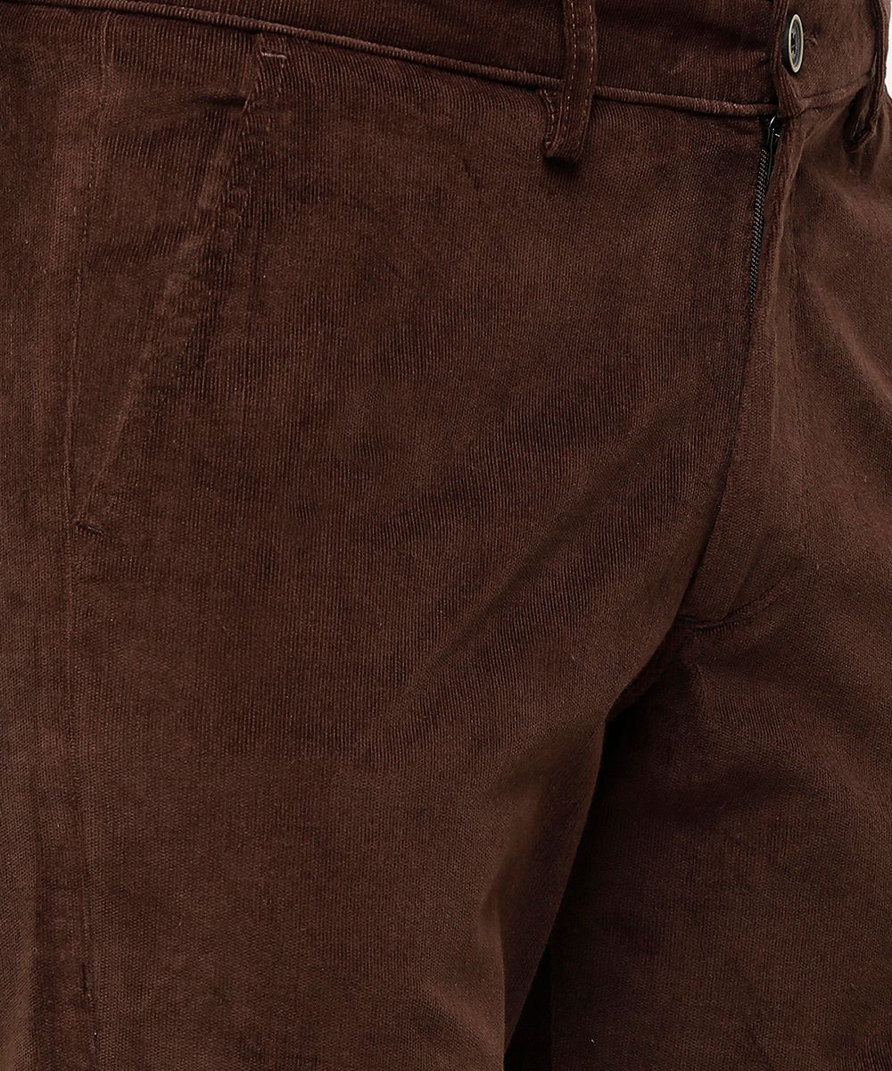Classic Polo Mens Solid Cotton Blended Brown Trousers ( TM2-01 D-BRW-SL-LY ) classic polo trousers Classic Polo 