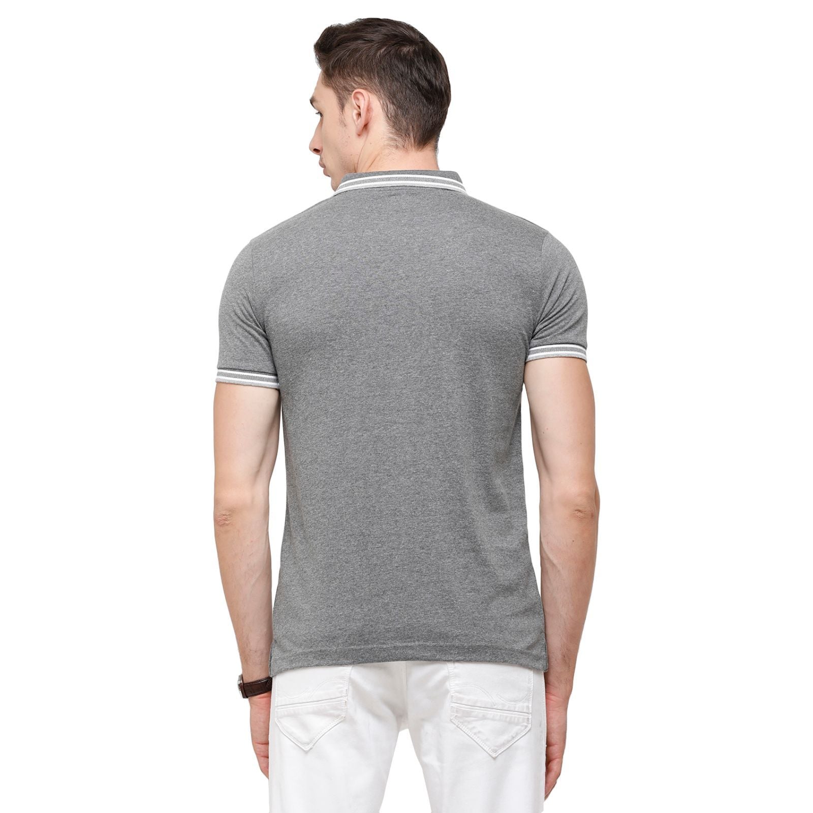 Classic polo Men's Dark Grey Sporty Polo Half Sleeve Slim Fit T-Shirt - Pristo Anthra Mel T-Shirt Classic Polo 