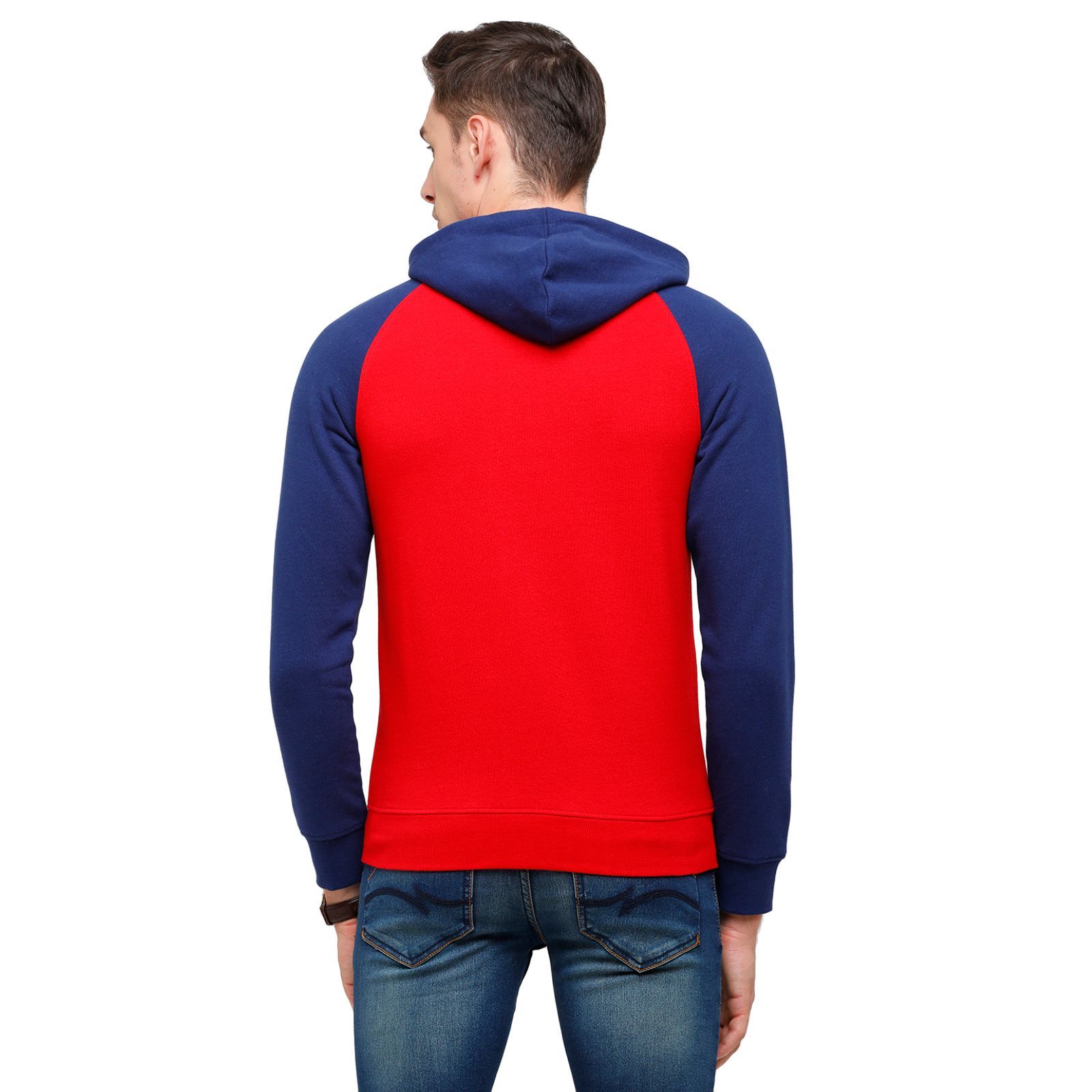 Classic Polo Men's Printed Full Sleeve Red & Blue Hood Sweat Shirt - CPSS-327A Sweat Shirts Classic Polo 